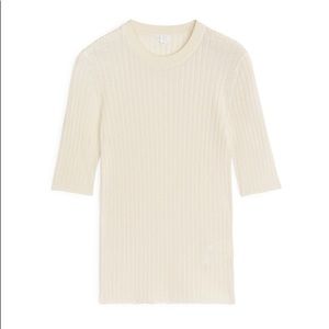 Arket COS Cotton Silk White Top Size M
